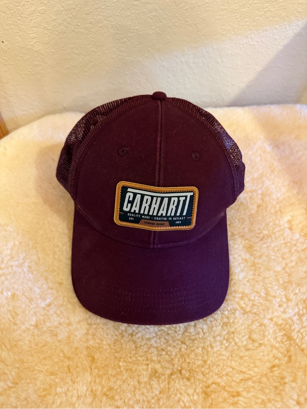 Carhartt Force Burgundy Mesh-Back Trucker Logo Cap